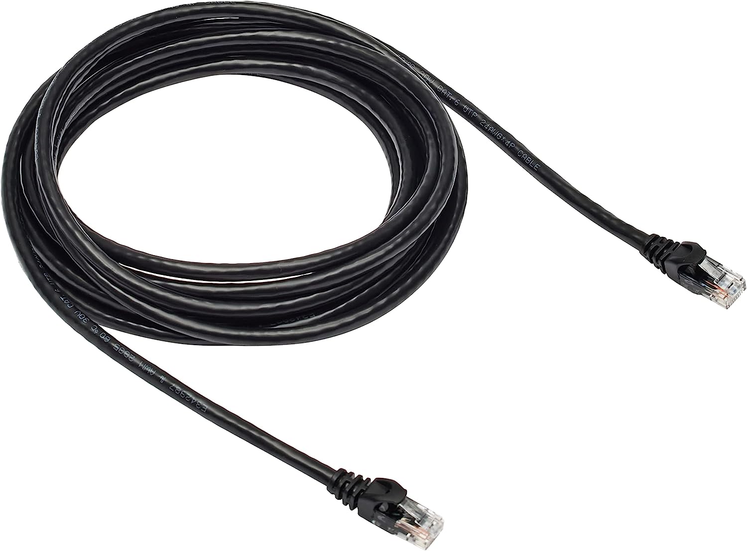 Black RJ45 Cat 6 Ethernet Patch Cable 10 Gpbs High-Speed Cable / 250MHz Snag-less 15 Foot GBBSAM982347