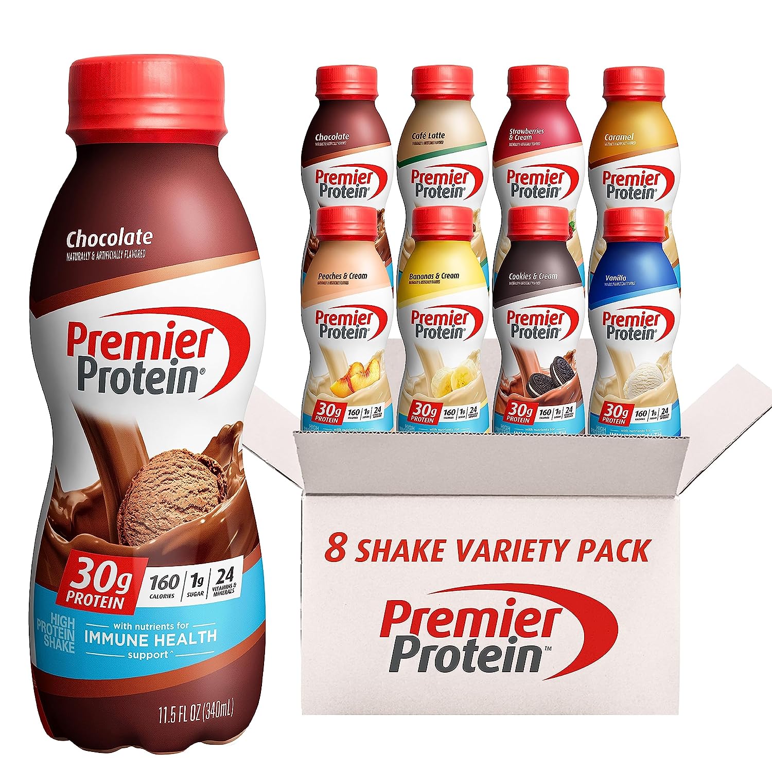 Premier Liquid Protein Shake 8 Flavor Variety Pack 11.5 Fl Oz / 8 Pack GBBSAM11530
